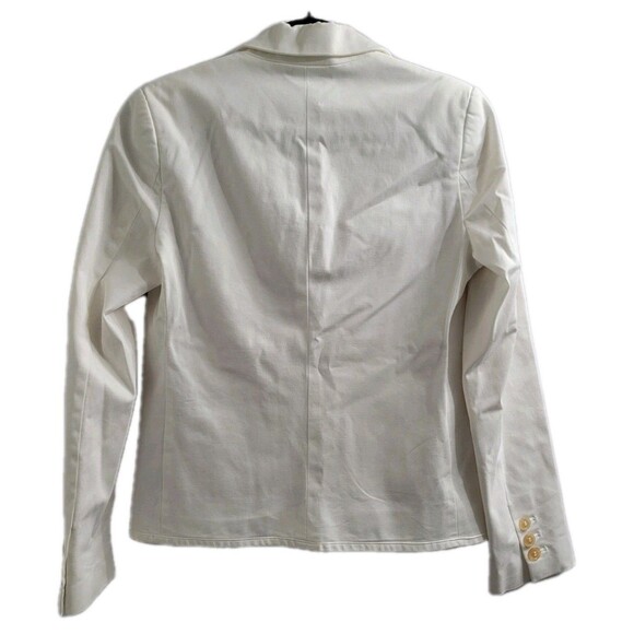 Hilfiger Collection Blazer Sz 8 White Cotton Silk Italy Runway Jacket NWT $468* - Picture 2 of 16